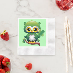 Serviette En Papier Baby Owl St Patrick Paddy Cartoon
