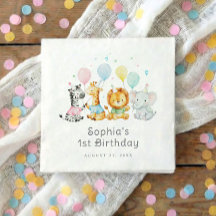 Baby Party Animals Cute 1st Birthday