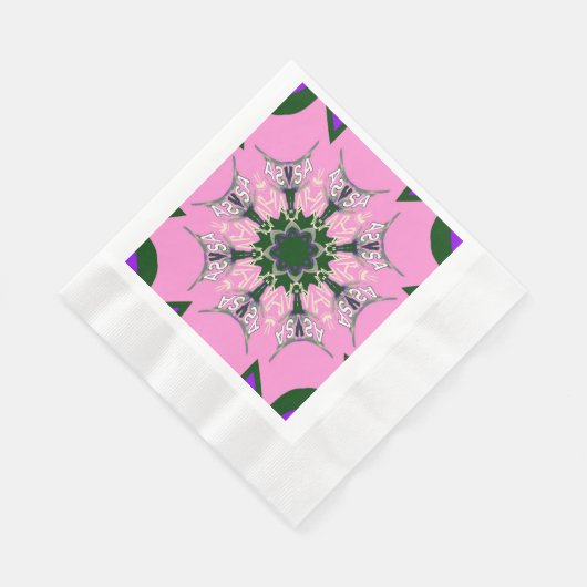 Serviette En Papier Baby Pink violet Monogram Motif Napkins (Coin)