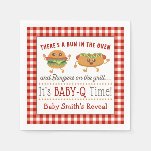 Serviette En Papier BABY-Q thème genre révéler serviettes (Devant)