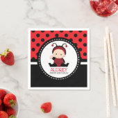 Serviette En Papier Baby Red Ladybug premier Baby shower d'anniversair (En situation)