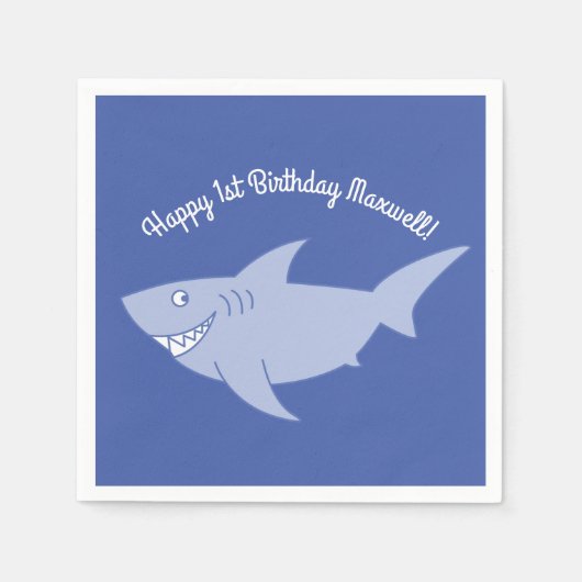 Serviette En Papier Baby Shark 1er Anniversaire (Devant)