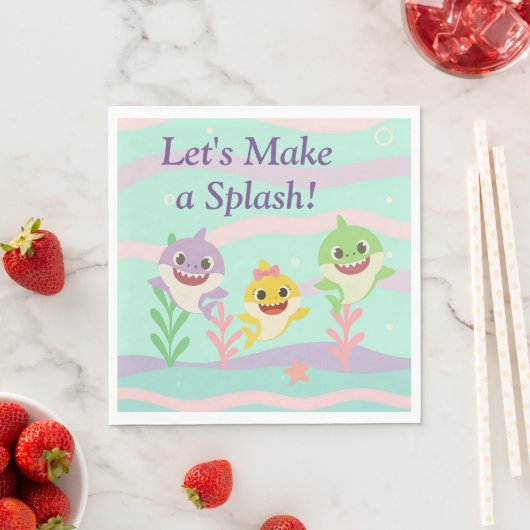 Serviette En Papier Baby Shark Party Napkins (En situation)