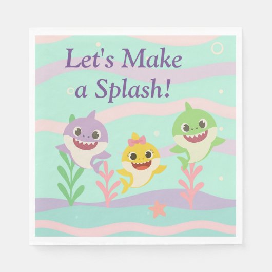 Serviette En Papier Baby Shark Party Napkins (Devant)
