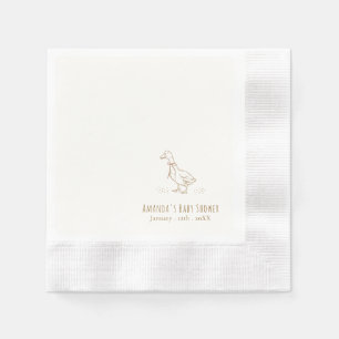 Serviette En Papier Baby-Show Élégant Bohème Minimaliste pour une Peti