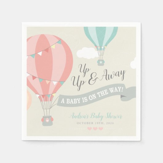 Serviette En Papier Baby shower à air chaud vers le haut et vers l'ext (Devant)
