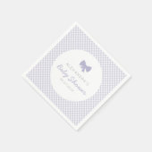 Serviette En Papier baby shower à arc En vichy violet (Coin)