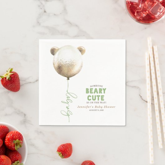 Serviette En Papier Baby shower à ballets à ours en peluche (En situation)