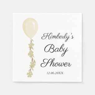 Serviette En Papier Baby shower à ballets en crème mignonne