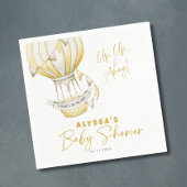 Serviette En Papier Baby shower à ballon à air chaud jaune