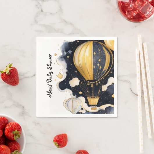 Serviette En Papier Baby shower à ballon céleste à air chaud (En situation)