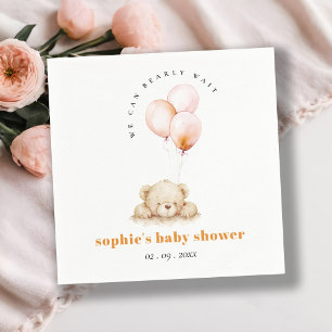 Serviette En Papier Baby shower à ballon d'attente rapide minimaliste 