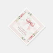 Serviette En Papier Baby shower à bec blanc rose floral (Coin)