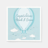 Serviette En Papier Baby shower à bulle à air chaud Blue Napkins (Devant)