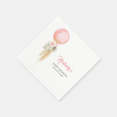 Serviette En Papier Baby shower à bulles en laiton et fleurs roses Pam (Coin)