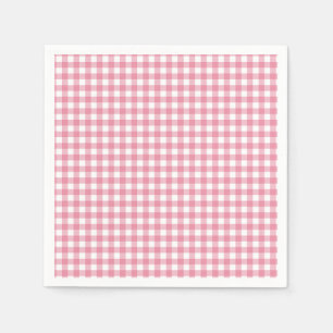 Serviette En Papier Baby Shower à carreaux rose