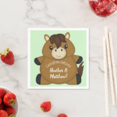 Serviette En Papier Baby shower à cheval (En situation)