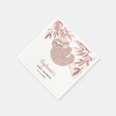 Serviette En Papier Baby shower à fentes roses (Coin)