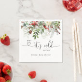 Serviette En Papier Baby shower à feuillage persistant hiver (En situation)