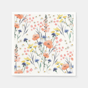 Serviette En Papier baby shower à fleurs d'aquarelle fleur sauvage