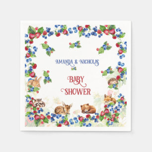 Serviette En Papier Baby Shower à la Fraise et à la Myrtille