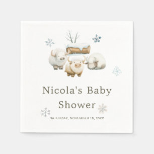 Serviette En Papier Baby shower à la vache arctique d'hiver