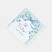 Serviette En Papier Baby shower à mâchoire blanche rétro (Coin)