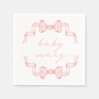 Serviette En Papier Baby shower à mâchoire rose personnalisé