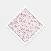 Serviette En Papier Baby shower à papillon mou et rose (Coin)