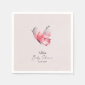 Serviette En Papier Baby shower à papillon transparent (Devant)