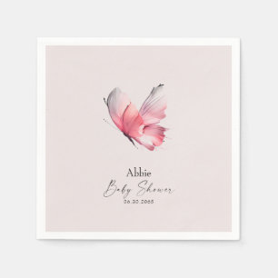 Serviette En Papier Baby shower à papillon transparent