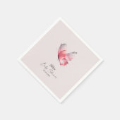 Serviette En Papier Baby shower à papillon transparent (Coin)