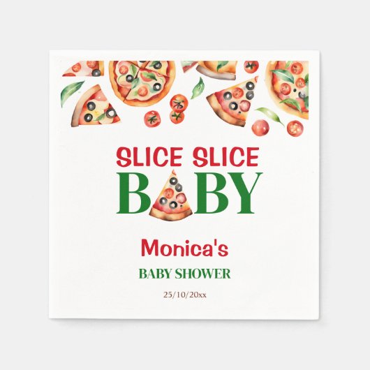 Serviette En Papier Baby shower à pizza italienne en tranches (Devant)