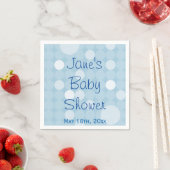 Serviette En Papier Baby shower à points Polka Blue Mod (En situation)