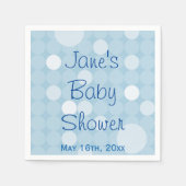 Serviette En Papier Baby shower à points Polka Blue Mod (Devant)