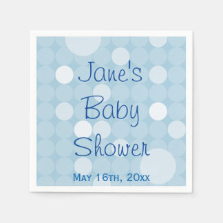 Serviette En Papier Baby shower à points Polka Blue Mod