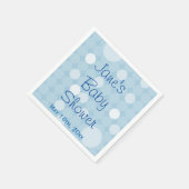 Serviette En Papier Baby shower à points Polka Blue Mod (Coin)