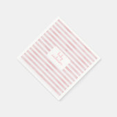 Serviette En Papier Baby shower à rayures roses (Coin)