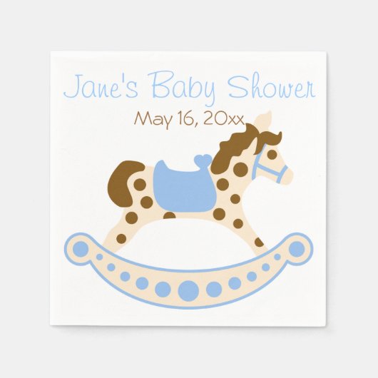 Serviette En Papier Baby shower à rochers bleu serviettes (Devant)