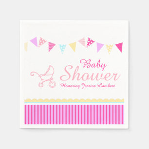 Serviette En Papier Baby shower à souder rose nom papier serviette