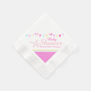 Serviette En Papier Baby shower à souder rose nom papier serviette