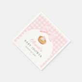 Serviette En Papier Baby shower à tarte rose (Coin)