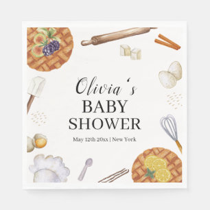Serviette En Papier Baby shower à tarte rustique