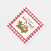 Serviette En Papier Baby shower à thème Berry Sweet Strawberry (Coin)
