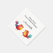 Serviette En Papier Baby shower À Thème Oiseau Mignonne Aquarelle (Coin)