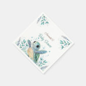 Serviette En Papier Baby shower à thème tortue (Coin)