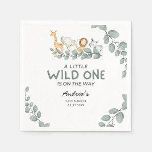 Serviette En Papier Baby shower à thème Wild One Zoo