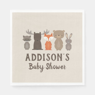 Serviette En Papier Baby shower à thème Woodland Napkins