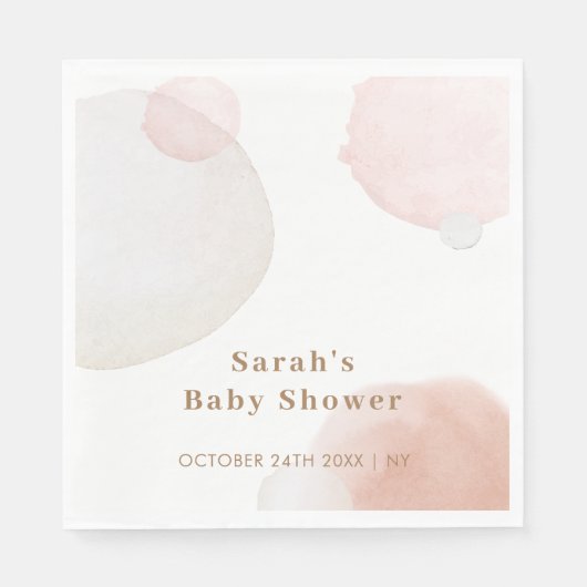 Serviette En Papier Baby shower Abstrait Boho simple (Devant)