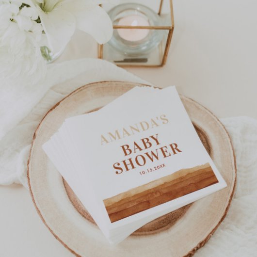 Serviette En Papier Baby shower Abstrait de Terracotta Boho